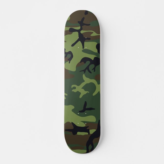 Green Forest Military Camo Skateboard (Front)
