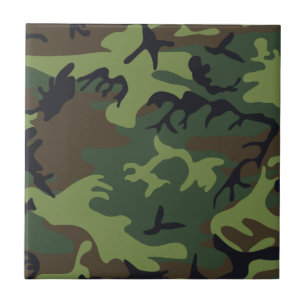 Green Forest Military Camo Tile