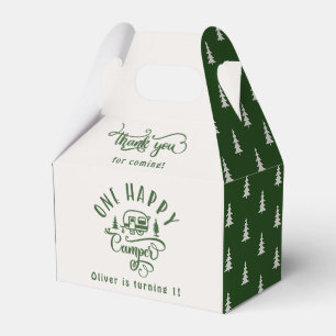 Green forest One happy camper 1st birtrhday Favor Box