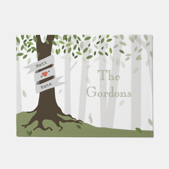 Green Forest Personalized Doormat (Front)