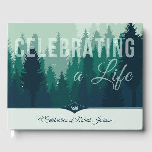 Green Forest Pines Celebration of Life with Photo Guest Book
