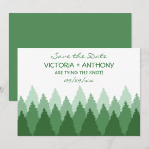 Green Forest Range Woodland Wedding Save The Date