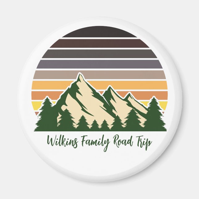 Green Forest Road Trip Cool Custom Keepsake Magnet (Front)