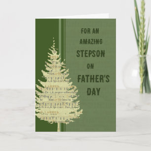 Green Forest Stepson Happy Father's Day Card