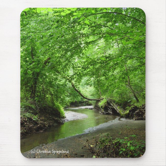 Green Forest Stream Mousepad. Mouse Pad (Front)