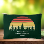 Green Forest Sunset Camping Trip Customizable Accessory Pouch<br><div class="desc">Cool hiking accessory pouch with a green forest sunset for the whole group on a nature outing or camping trip. This custom cosmetic bag gift feature a beautiful horizon with trees for a hiker or camper.</div>