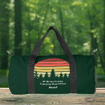 Green Forest Sunset Camping Trip Customizable Duffle Bag<br><div class="desc">Cool hiking duffel bag with a green forest sunset for the whole group on a nature outing or camping trip. This custom gift feature a beautiful horizon with trees for a hiker or camper.</div>
