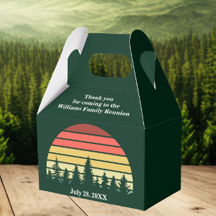 Green Forest Sunset Custom Family Reunion Party Favor Box