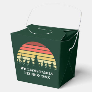 Green Forest Sunset Cute Customizable Party Favor Box