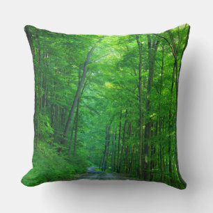 Green Forest Throw Pillow