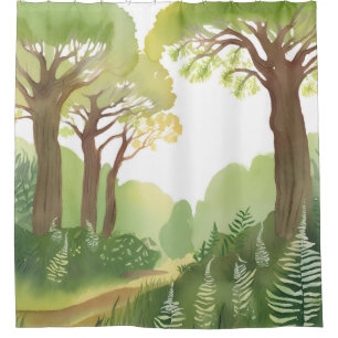 Green Forest Trees Nature Beautiful Watercolor