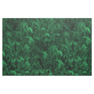 Green forest trees repeating pattern fabric