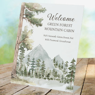 Green Forest Vacation Rental House Welcome Pedestal Sign