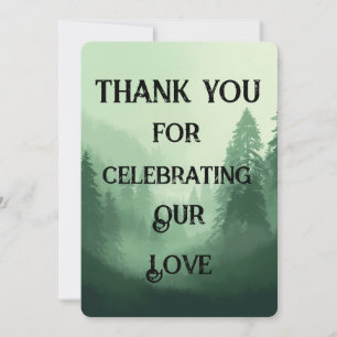Green Forest wedding Thankyou Card