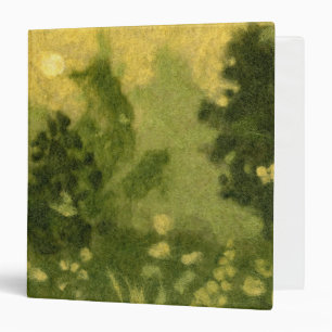 Green forest, wool painting, summer landscape in g binder