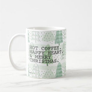 Green Forest Xmas Hot Coffee Merry Christmas Mug