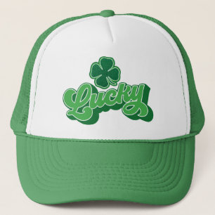 Green Four Leaf Clover Lucky Trucker Hat