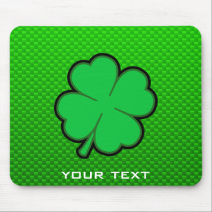 Green Four Leaf Clover Mouse Pad