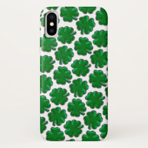 Green Four Leaf Clover Pattern Case-Mate iPhone Case