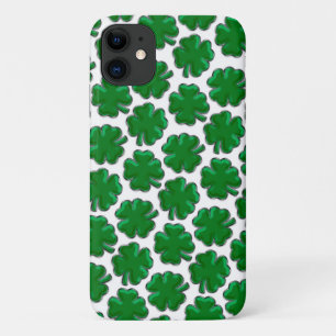 Green Four Leaf Clover Pattern iPhone 11 Case