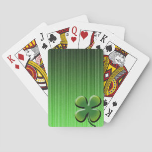 Green Four Leaf Clover Playing Cards