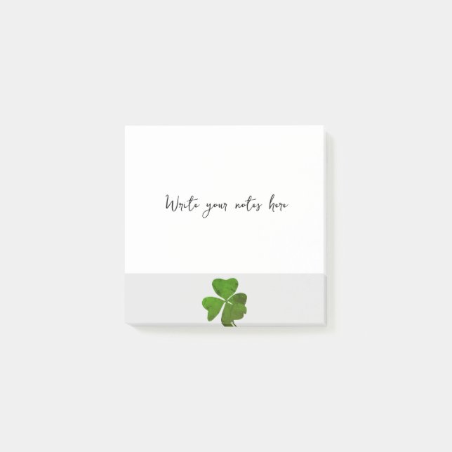 Green Four Leaf Clover  Post-it Notes (Front)