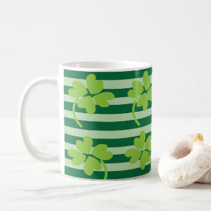 Green Four Leaf Clover St Patricks Day Pattern Coffee Mug