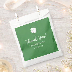 Green  Four Leaf Clover St Patricks Day Thank You  Favour Bag