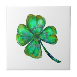 Green Four Leaf Clover Tile