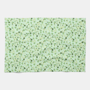 Green Four Leaf Clovers St Patricks Day Kitchen Towel