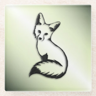 Green Fox   Glass Coaster