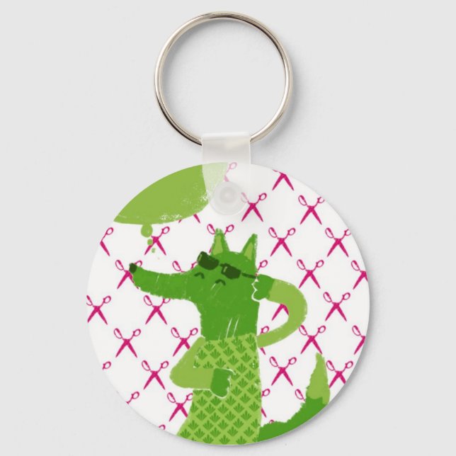 Green fox keychain (Front)