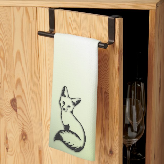 Green Fox   Kitchen Towel (Thirds Fold)