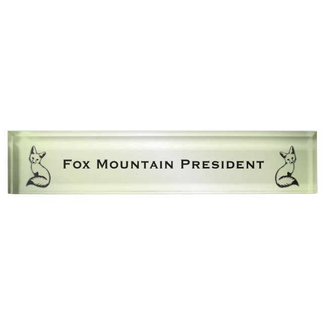 Green Fox Tailored Text Nameplate (Front)