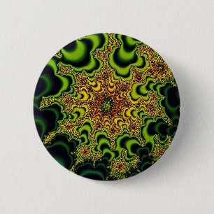 Green fractal 2 inch round button