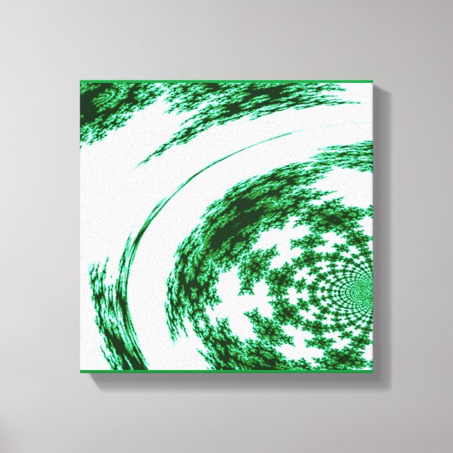 Green Fractal Art Canvas Print (Front)