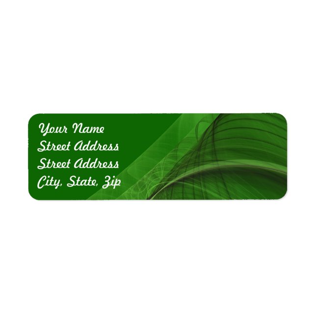 Green Fractal Background Return Address Sticker (Front)