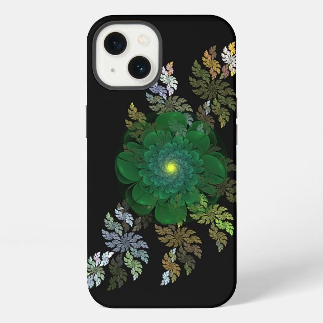 Green Fractal Flower  iPhone Case (Back)