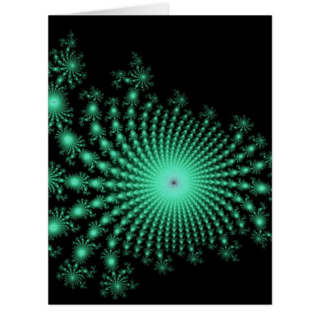 Green Fractal Islands on Black - abstract art (Front)