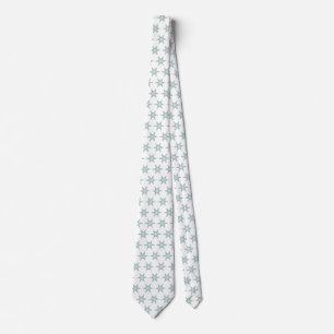 Green Fractal Star Snowflake Christmas Tree White Tie