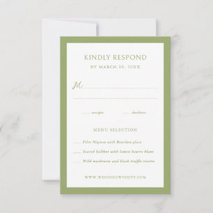 Green Frame Wedding  RSVP Card