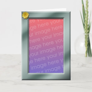 Green Framed Photo Greeting Card Template