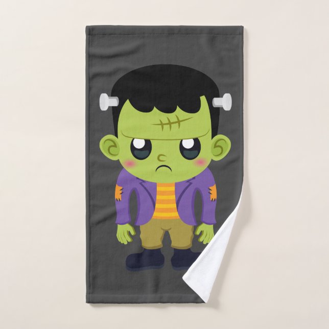 Green Frankenstein Monster Halloween Bath Towel Set (Hand Towel)