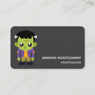 Green Frankenstein Monster Halloween Business Card