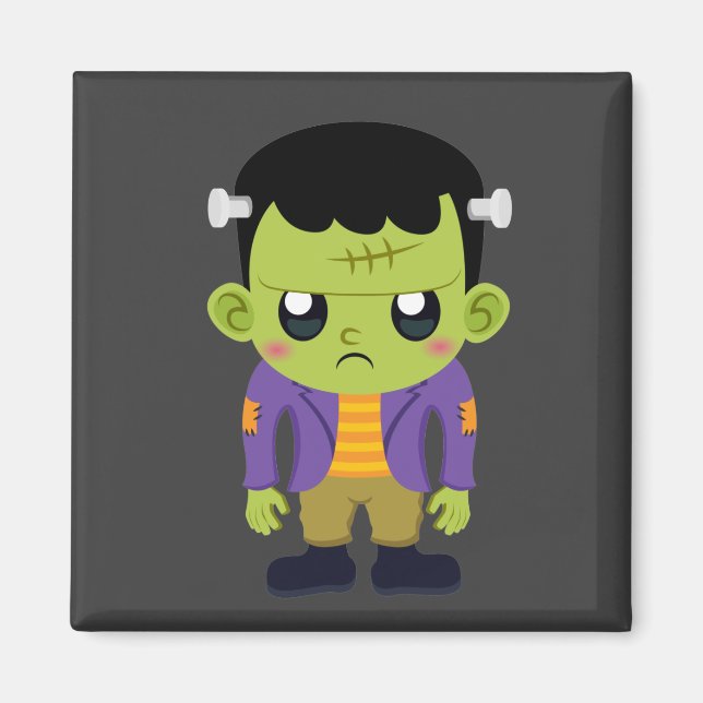 Green Frankenstein Monster Halloween Magnet (Front)