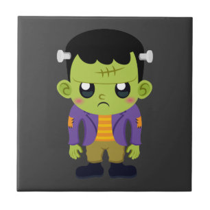 Green Frankenstein Monster Halloween Tile