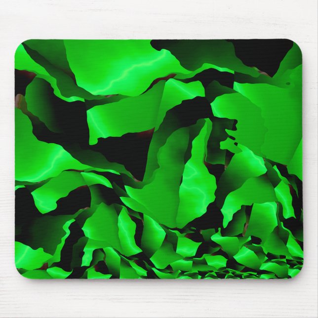 Green frayed abstraction mouse pad (Front)