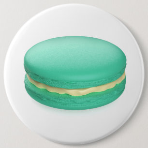 Green french macaron 6 inch round button
