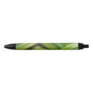 Green Fresh Bamboo Weave  Black Ink Pen