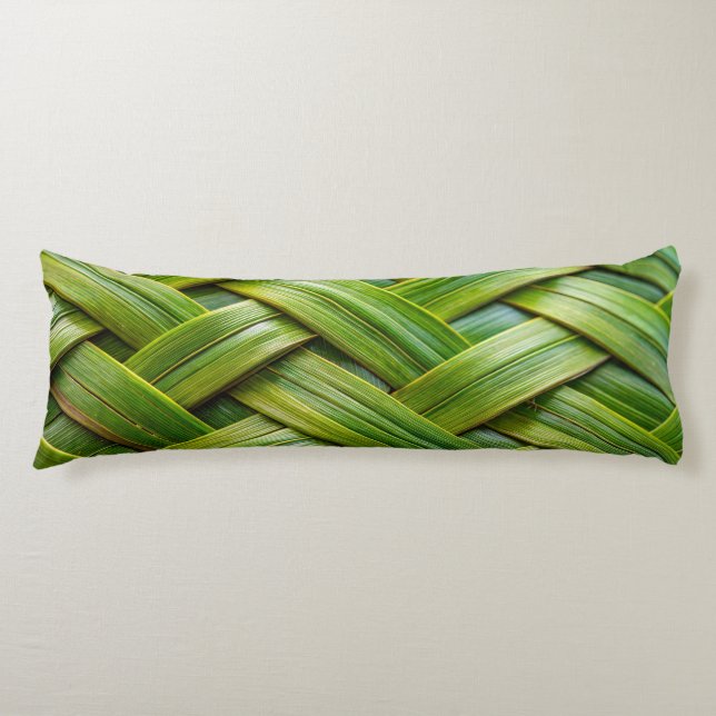 Green Fresh Bamboo Weave  Body Pillow (Front)